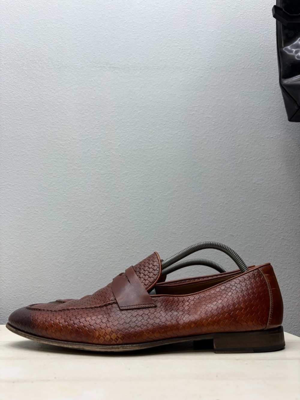 Magnanni Brown Leather Altea Woven Loafers Size 12